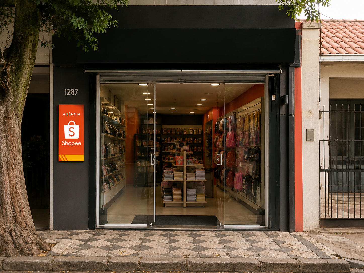Loja parceira funcionando como ponto de coleta Agência Shopee